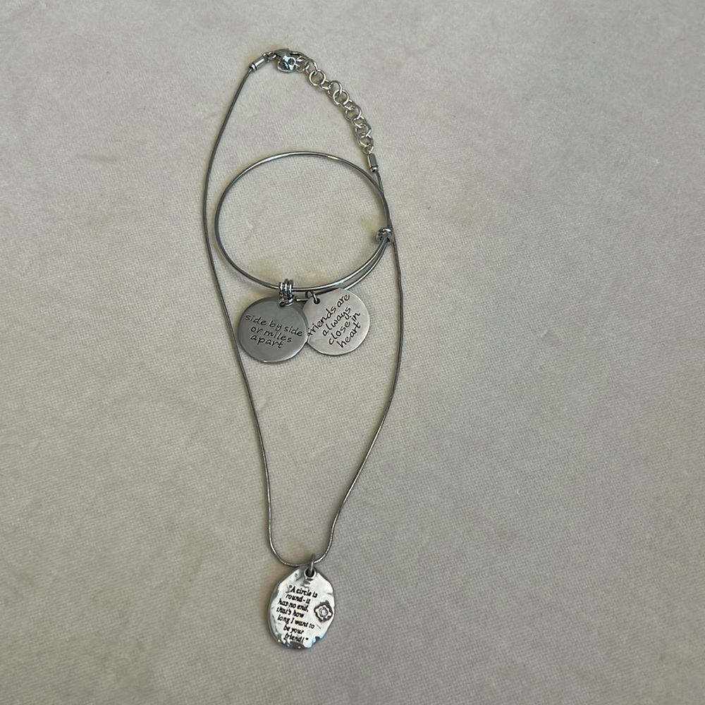 Best Friend Necklace and Bracelet Set